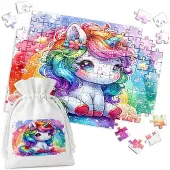 WORLD CASE Unieke Kinderpuzzel: Regenboog Eenhoorn 120 Stukjes
