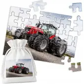 WORLD CASE Grote Rode Tractorpuzzel - 35 Stukjes