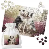 WORLD CASE Puzzel 252 Stukken: Drie Honden Zittend in Bloemen