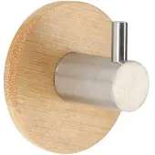 Tendance Patère simple en bambou et métal adhésif 3M chromé