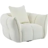 Vente-unique Fauteuil in gebroken wit getextureerde stof KIMACA