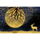 Karo-art Fotobehang Abstracte Volle Maan - Vliesbehang - 416 x 254 cm