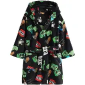 Next - Jongens - Minecraft fleece badjas - Zwart