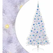 vidaXL Kunstkerstboom met 300 LED Wit 180 cm PVC en Staal