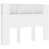 vidaXL Hoofdbord met Opbergruimte 140x185x1045 cm Wit