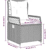 vidaXL Tuinstoelen, 2 stuks, verstelbaar, lichtgrijs, polyrotan