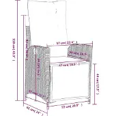 vidaXL Tuinstoel met voetsteun, verstelbaar, zwart, polyrotan