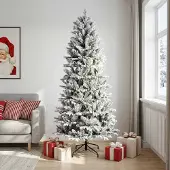 vidaXL Kunstmatige Hinged Kerstboom 240 cm PVC en PE Groen en Wit