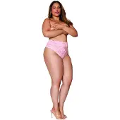 Dreamgirl (All) High Waisted Lace Panty pink 2X