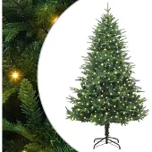 vidaXL Kunststof Voorverlichte Kerstboom Groen 180 cm PVC en PE
