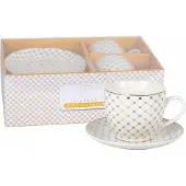 Livello Porseleinen Koffieset 2 Kopjes + 2 Schotels 250ml -