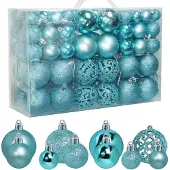 Famanu – Decoratieve kerstballen set lichtblauw, 3-6 cm, 100 stuks