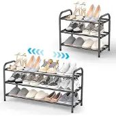 Famanu – Uitbreidbaar metalen schoenenrek 42-80 cm zwart