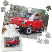 WORLD CASE Traditionele Puzzel: Rode Fiat 126p Maluch - 70 Stukjes