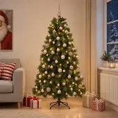 vidaXL Kunstkerstboom met kerstbal 240 cm 300 LED's Warmwit