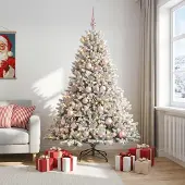 vidaXL Kunstkerstboom met kerstbal 210 cm 300 LED's Warmwit