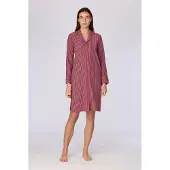 Woody - Dames Slaapkleedje - Roze Gestreept - M