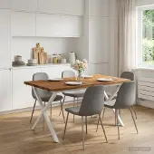 vidaXL Eettafel met levendige rand 140 x 70 x 75 cm Naturel