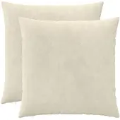 vidaXL Kussen met kussen HEERLEN 2 st Crèmekleurig Microfiber Fleece