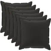 vidaXL Kussen met kussen HOUTEN 6 st Zwart Polyester