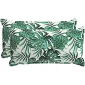 vidaXL Kussen Blad met kussen HOUTEN 2 st Bladpatroon Polyester