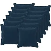 vidaXL Kussen met kussen HOUTEN 12 st Blauw Microfiber Fleece
