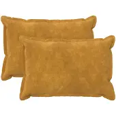 vidaXL Kussen met kussen HOUTEN 2 st Geel Microfiber Fleece