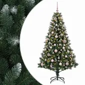 vidaXL Kunstkerstboom met Ballen 210 cm 300 LED's Warmwit