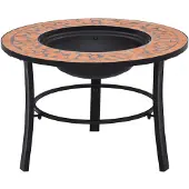 vidaXL Vuurschaal mozaïek 68 cm keramiek terracottakleurig