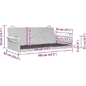 vidaXL Schommelbank 109x62x40 cm poly rattan grijs