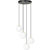 Emibig Hanglamp met witte kappen, merk , 4x E14, 10W, model ROYAL 4, artikelnummer 1243/4