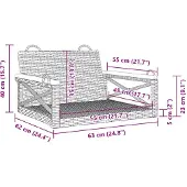 vidaXL Hangstoel, beige, 63x62x40 cm, polyrotan