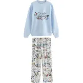 Next Pyjama lang lichtblauw / rood / zwart / wit