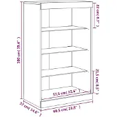 vidaXL Dressoir met LED-verlichting, wit, 60,5 x 37 x 100 cm