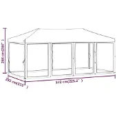 vidaXL Partytent, inklapbaar met zijwanden, wit, 3x6 meter