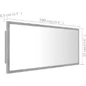 vidaXL LED-badspiegel, betonkleur, 100x8,5x37 cm, acryl