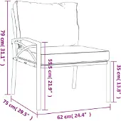 vidaXL Tuinstoelen met grijze kussens 2 st 62x75x79 cm staal