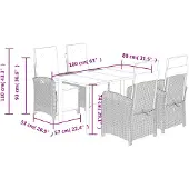 vidaXL 5-delige tuinset met kussens, zwart, van polyrotan