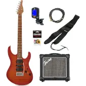 Fazley Modern Series Evara HSH Ember Flame elektrische gitaar starterset