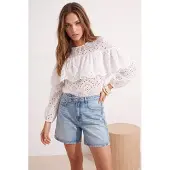 Trendyol TRENDYOLMİLLA Dames Wit Effen Lang Relaxed fit Blouses