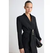 Trendyol TRENDYOLMİLLA Dames Zwart Effen Lang Regular fit Blazers