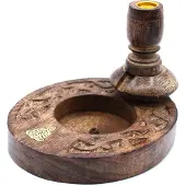 Ancient Wisdom Kleiner Mango Holz Räuchergefäß - Messing Boeddha