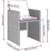vidaXL Tuinstoelen 4 st met kussens poly rattan lichtgrijs