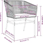 vidaXL Tuinstoelen, 2 stuks met kussens, grijs, polyrotan