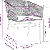 vidaXL Tuinstoelen 2 st met kussens poly rattan bruin