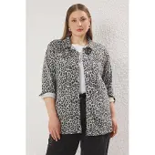 Trendyol Dames Meerkleurig Dierenprint Lang Regular fit Grote maten Blazers