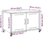 vidaXL TV-kast, antraciet, 68x39x43,5 cm, staal