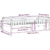 vidaXL Bedframe zonder matras massief grenenhout 75x190 cm