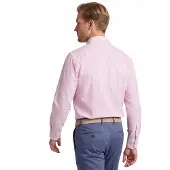 Ledub Overhemd roze katoen Modern Fit gestreept met borstzak