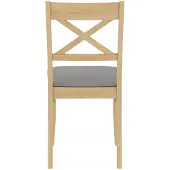 FurniTex K36-FX - Eetkamerstoel - Natuurlijk eikenhout - Grijze bekleding